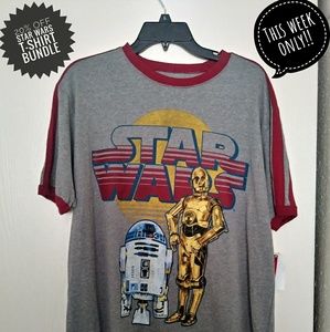 Star Wars R2D2 AND C3PO Gray Graphic t-shirt